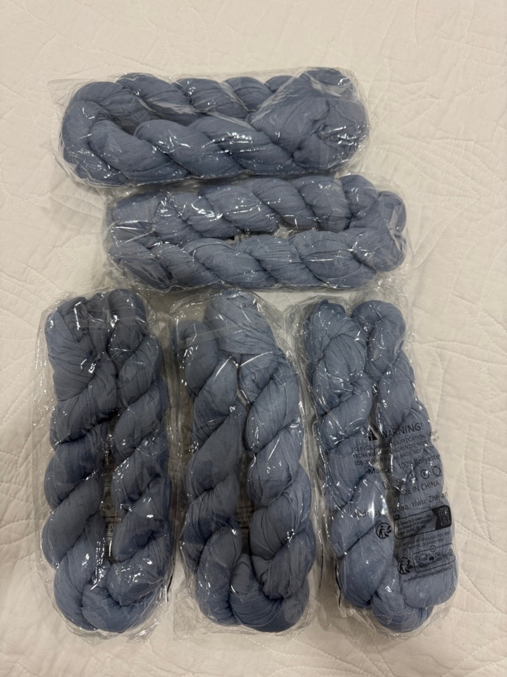 Dusky Blue Cheesecloth/ Gauzy table runners.
